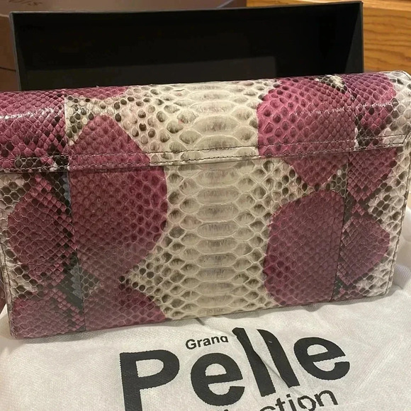 🎁NWT/Exotic Collection Python 🐍 Pelle clutch - Picture 2 of 7